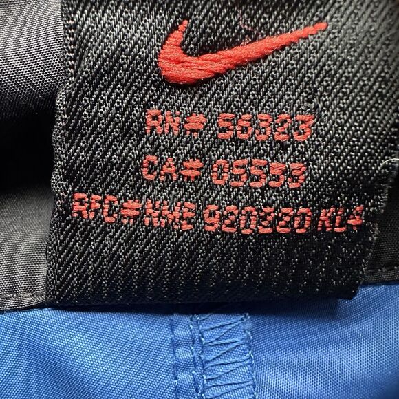 Nike Vintage Blue Full Zip Windbreaker Jacket Men’s M Collar Swoop - Picture 10 of 11